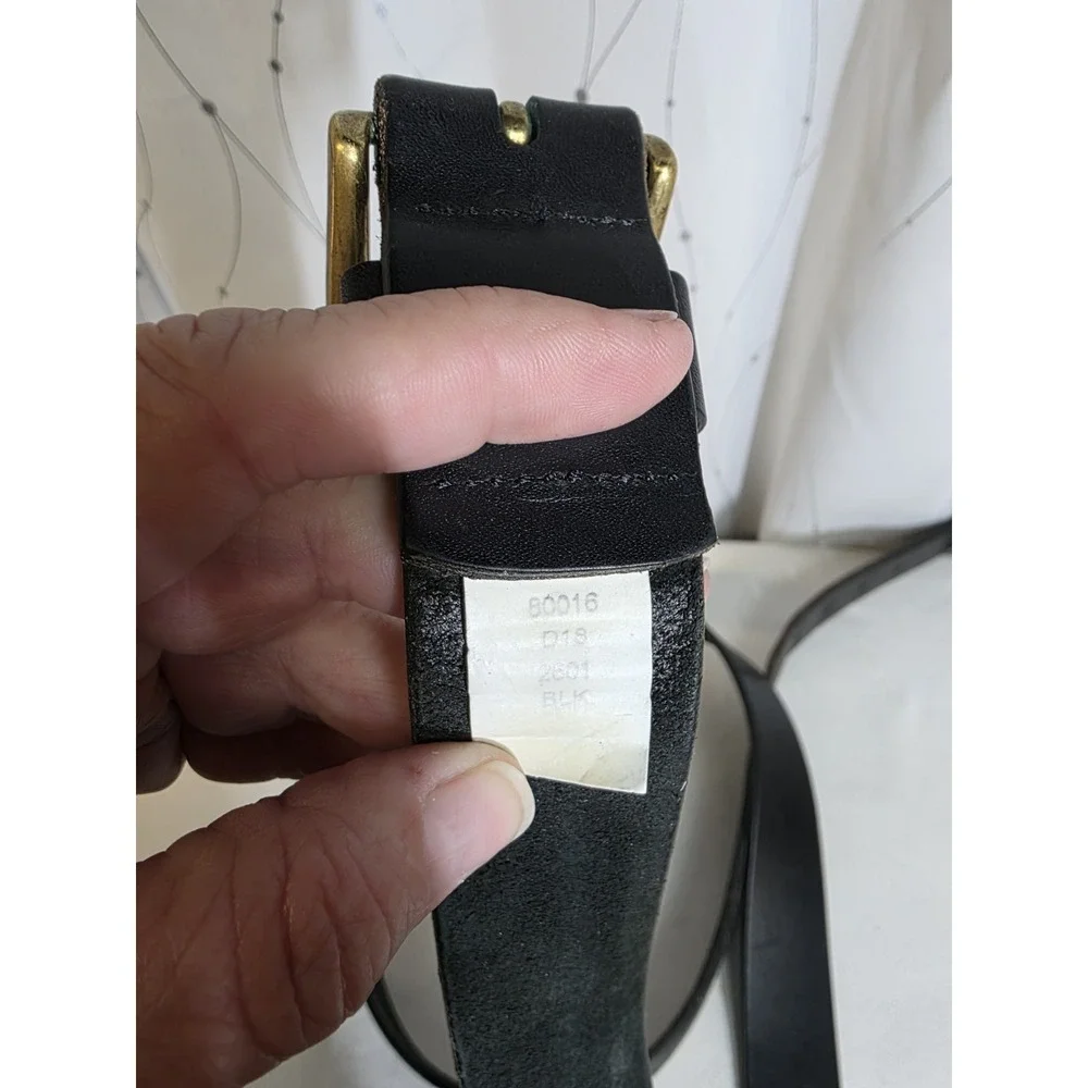 Duluth Trading Mens Belt Black Leather 48 USA Made‎ Imported Material Staple